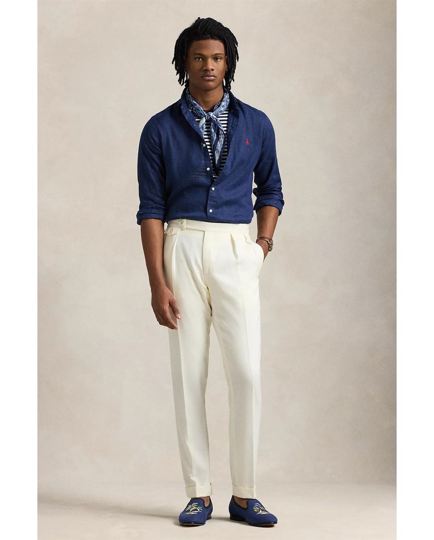 Ralph Lauren overhemd donkerblauw Slim Fit