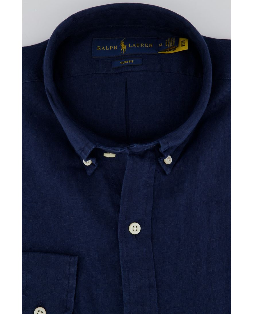 Ralph Lauren overhemd donkerblauw Slim Fit