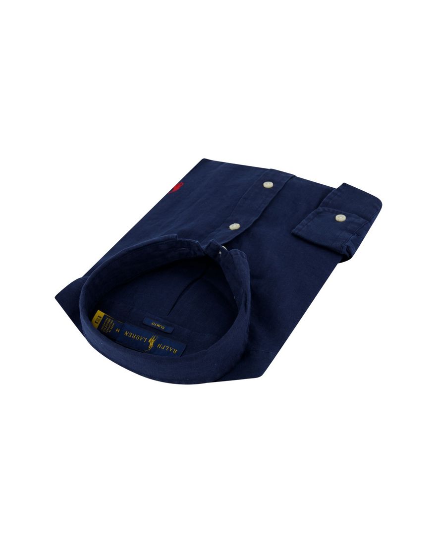 Ralph Lauren overhemd donkerblauw Slim Fit