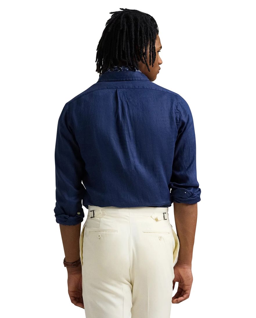 Ralph Lauren overhemd donkerblauw Slim Fit