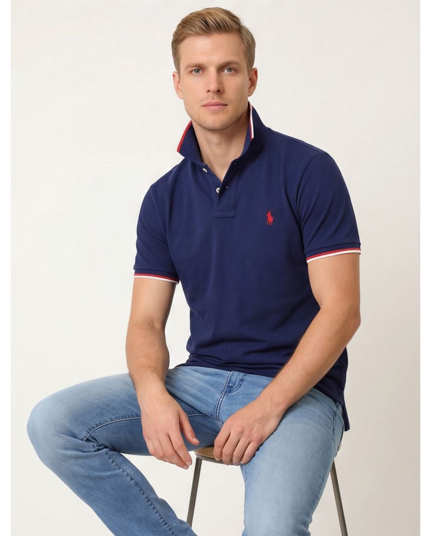 Polo Ralph Lauren polo normale fit donkerblauw effen