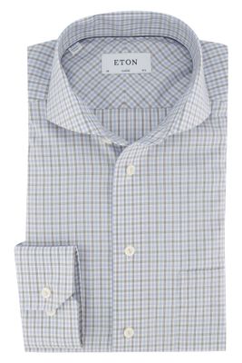 Eton Overhemd Eton Classic Fit ruitje blauw zwart wit