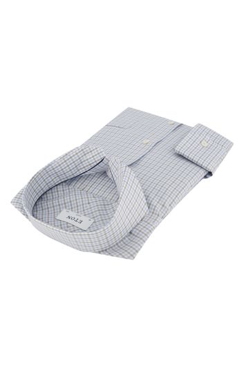 Overhemd Eton Classic Fit ruitje blauw zwart wit