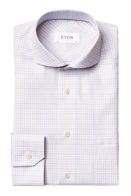 Eton Eton business overhemd Classic Fit wijde fit geruit katoen