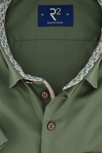 Overhemd korte mouw R2 borstzak groen
