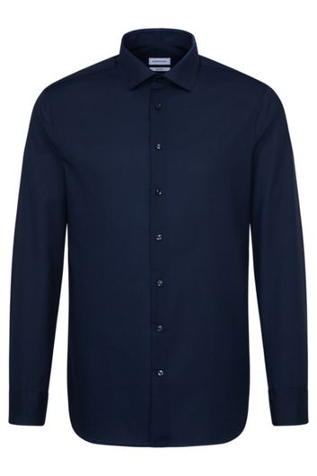 Overhemd Seidensticker donkerblauw Shaped Fit strijkvrij
