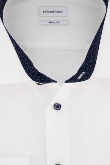 Overhemd Seidensticker wit Regular Fit strijkvrij