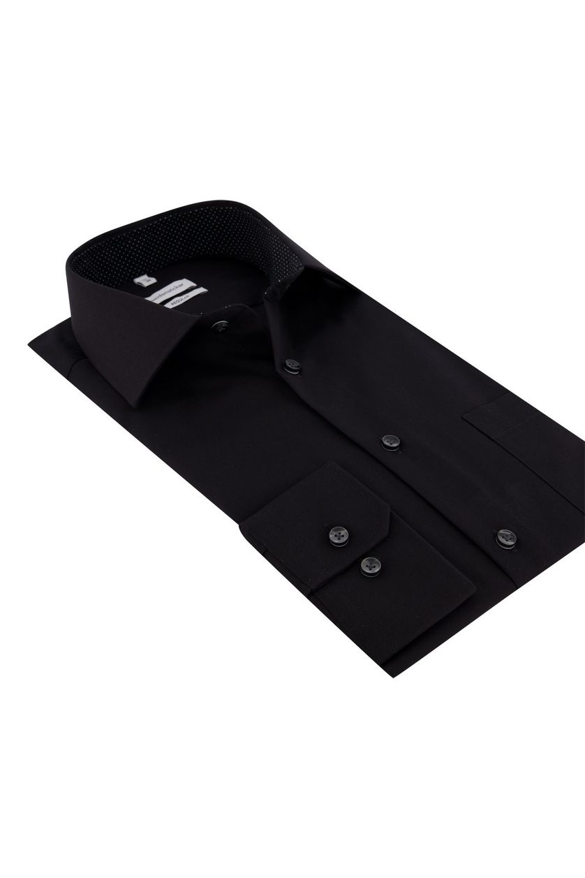 Seidensticker overhemd zwart Regular Fit