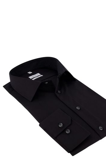 Seidensticker zwart overhemd Shaped Fit non iron