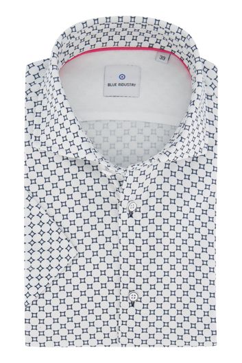 Korte mouwen overhemd wit geprint Blue Industry