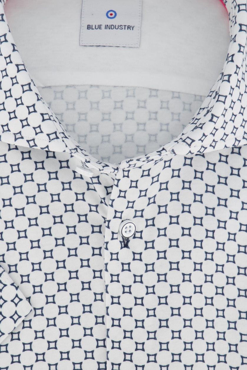 Blue Industry shirt korte mouw wit geprint