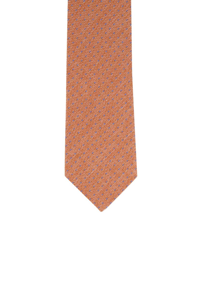 Hemley stropdas oranje met blauw zijde mix