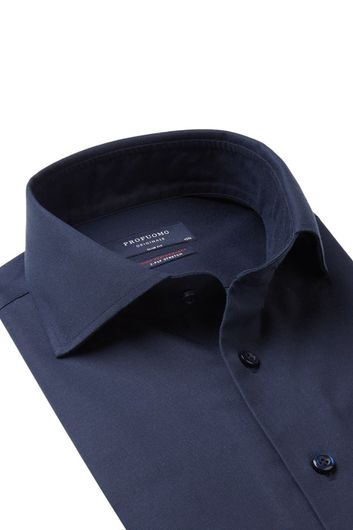Profuomo overhemd Slim Fit donkerblauw two ply