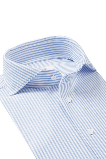Profuomo overhemd gestreept wit blauw