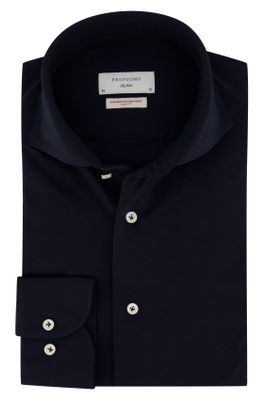Profuomo Overhemd Profuomo navy knitted Slim Fit