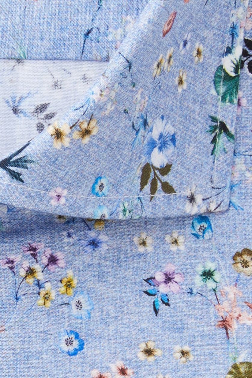 Profuomo overhemd Originale blauw bloemen