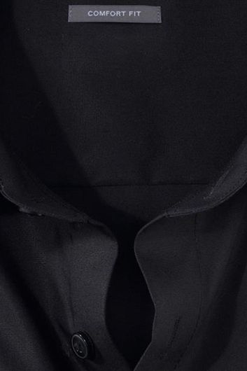 Olymp business overhemd normale fit zwart effen 