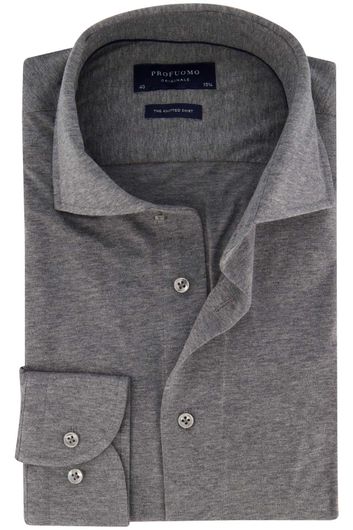 Profuomo overhemd grijs knitted katoen