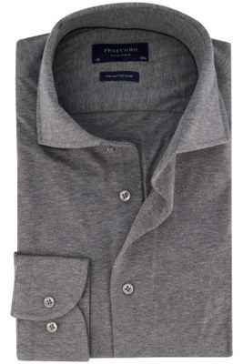 Profuomo Profuomo overhemd grijs knitted katoen