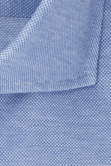Profuomo The Knitted Shirt blauw pique mercerised