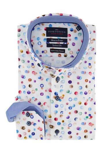 Mouwlengte 7 Portofino overhemd Tailored Fit print
