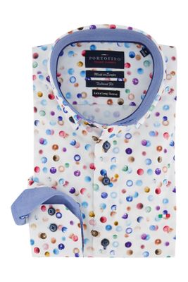 Portofino Tailored Fit overhemd Portofino mouwlengte 7 print