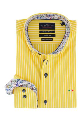 Portofino Mouwlengte 7 overhemd Portofino Tailored Fit geel