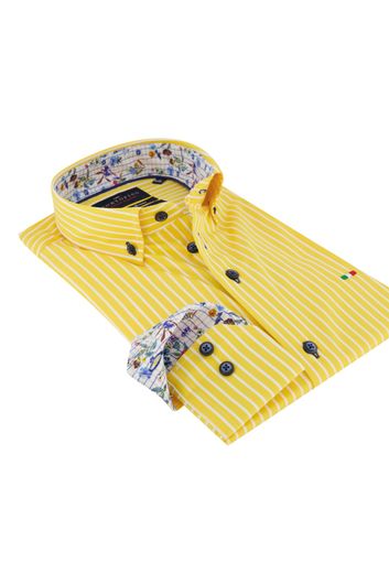 Mouwlengte 7 overhemd Portofino Tailored Fit geel