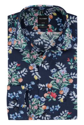 Olymp Olymp Modern Fit overhemd strijkvrij bloemen