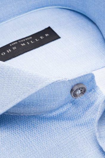 John Miller overhemd blauw Slim Fit