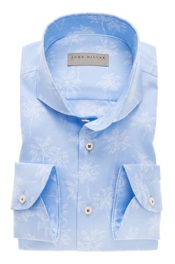 Overhemd John Miller Tailored Fit lichtbauw print