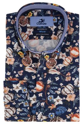 Laatste items Overhemd Culture mouwlengte 7 navy print
