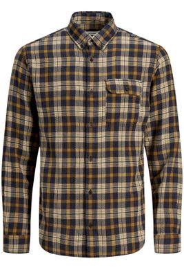 Jack & Jones Jack & Jones shirt geel navy geruit Plus Size