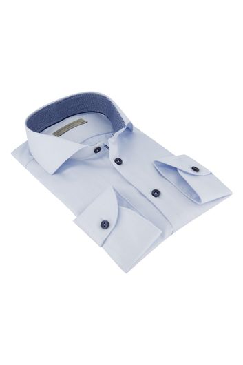 John Miller overhemd mouwlengte 7 John Miller Slim Fit slim fit lichtblauw effen katoen