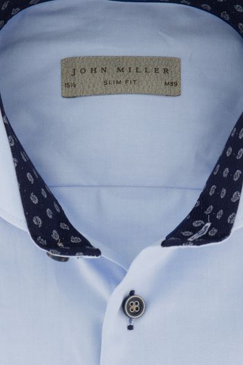 Overhemd mouwlengte 7 John Miller lichtblauw