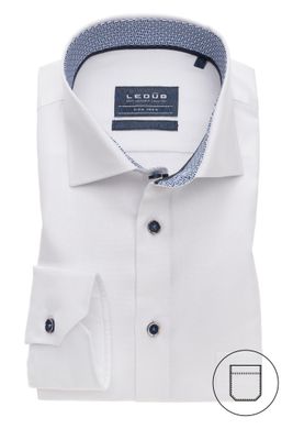 Ledub Overhemd Ledub wit Modern Fit strijkvrij