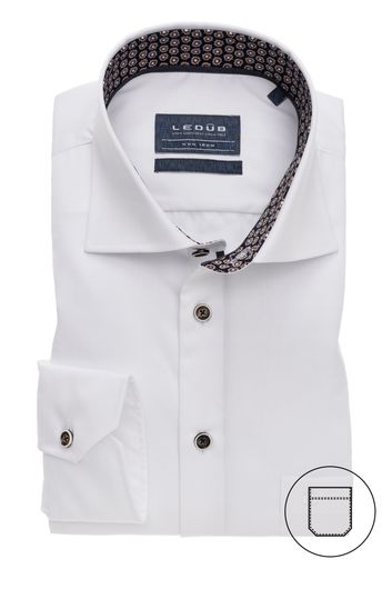 Wit overhemd Ledub Modern Fit strijkvrij