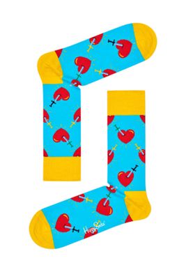 Laatste items Happy Socks Broken Heart Sock blauw geel