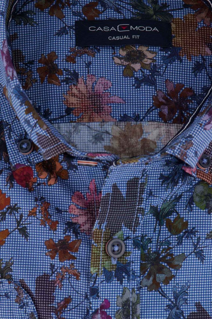 Casual shirt Casa Moda blauw bloemenprint