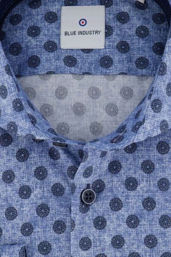 Blue Industry shirt blauw geprint