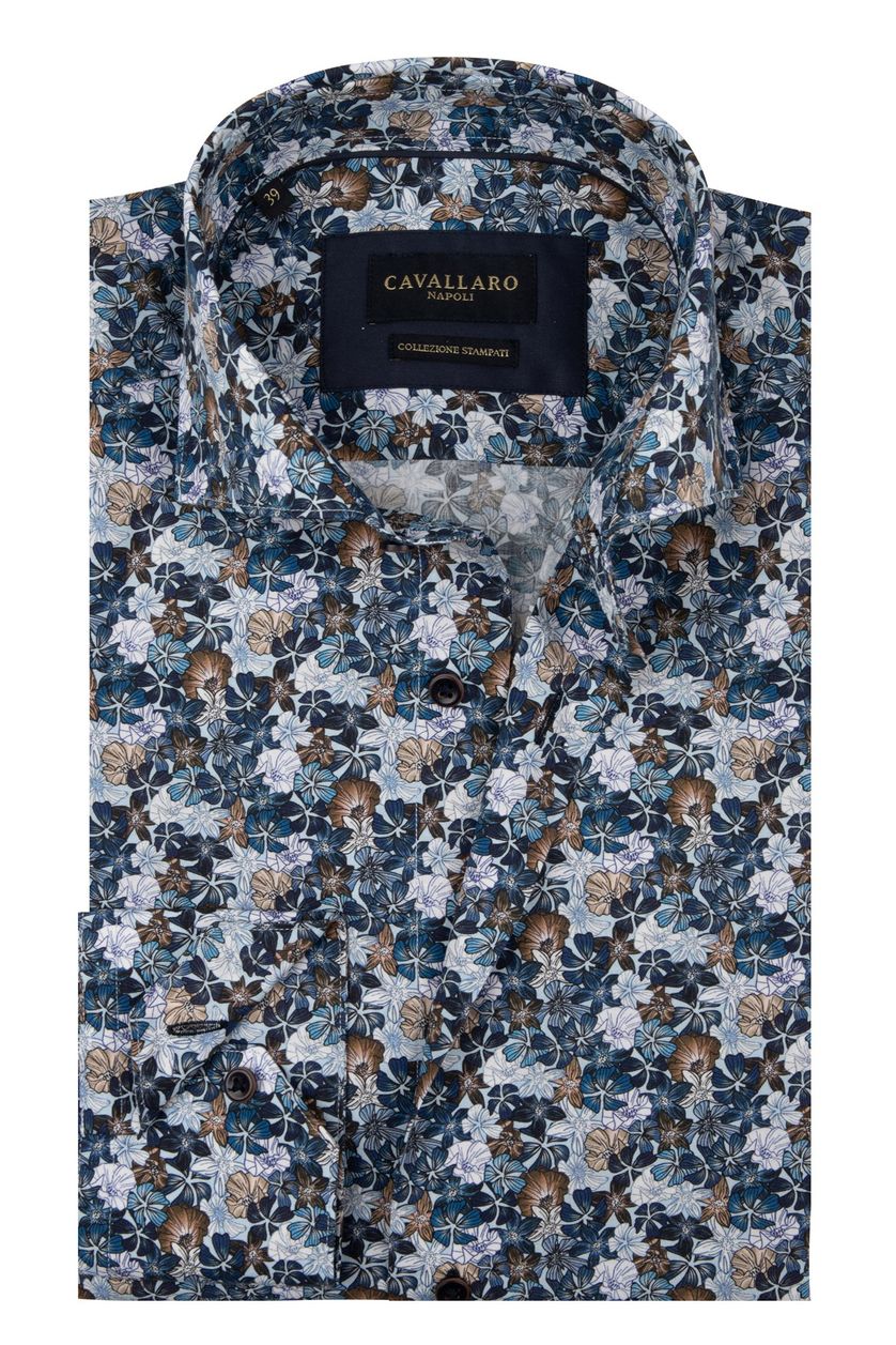 Cavallaro shirt Florando navy bloemprint