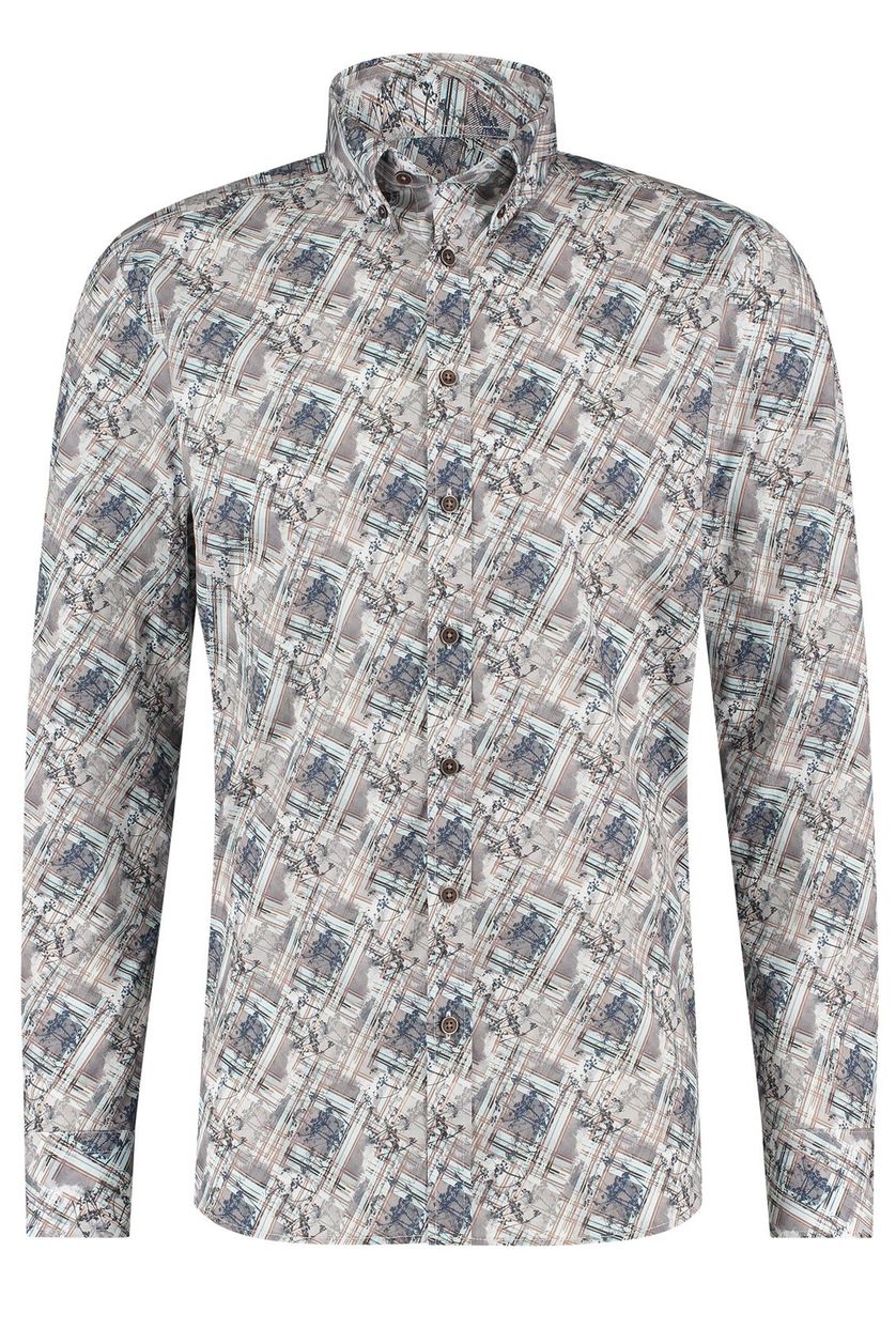 State of Art casual overhemd geprint met button down boord