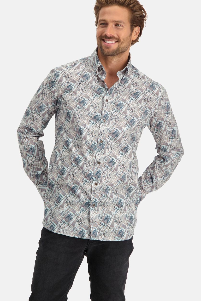 State of Art casual overhemd geprint met button down boord