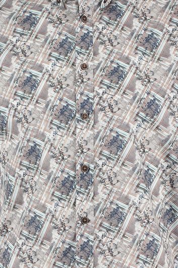 casual overhemd State of Art geprint katoen wijde fit 
