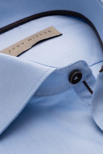 John Miller business overhemd John Miller Slim Fit slim fit lichtblauw effen katoen