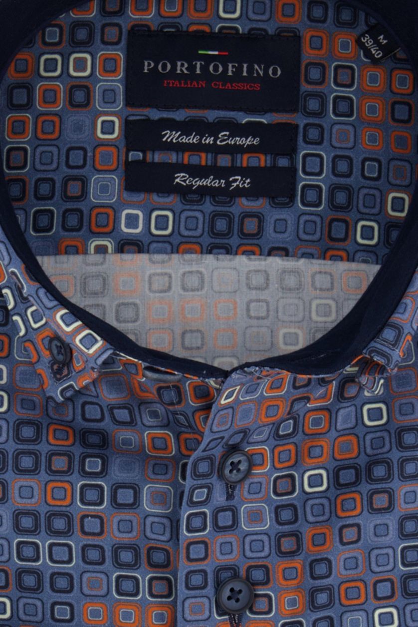 Portofino shirt Regular Fit blauw geprint