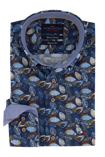 Portofino shirt Regular Fit blauw geprint