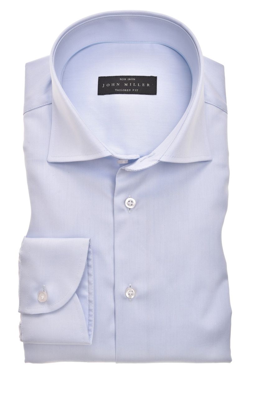 John Miller business overhemd Tailored fit effen lichtblauw katoen