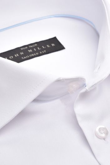 John Miller wit overhemd Tailored Fit anti kreuk