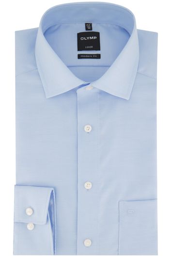 Olymp business overhemd  normale fit lichtblauw effen katoen